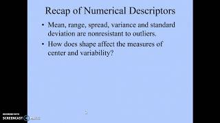 Numerical Methods for Describing Data Part 2