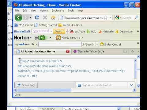 how to create a fake login page for yahoo