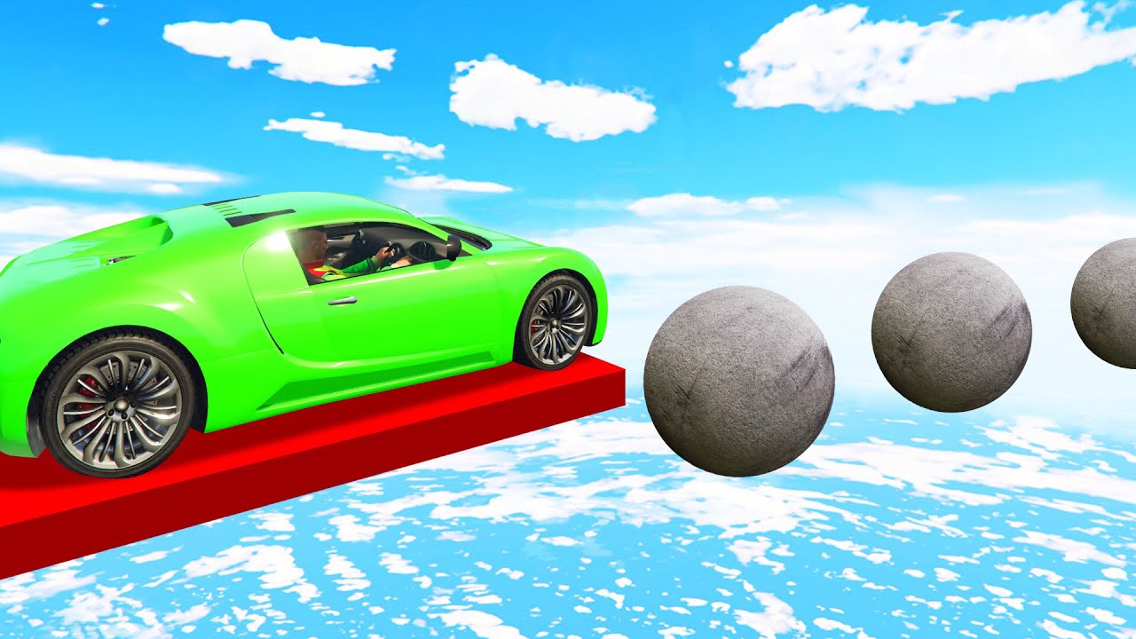 JUMP Across The Floating BALLS To WIN! (GTA 5 Funny Moments)