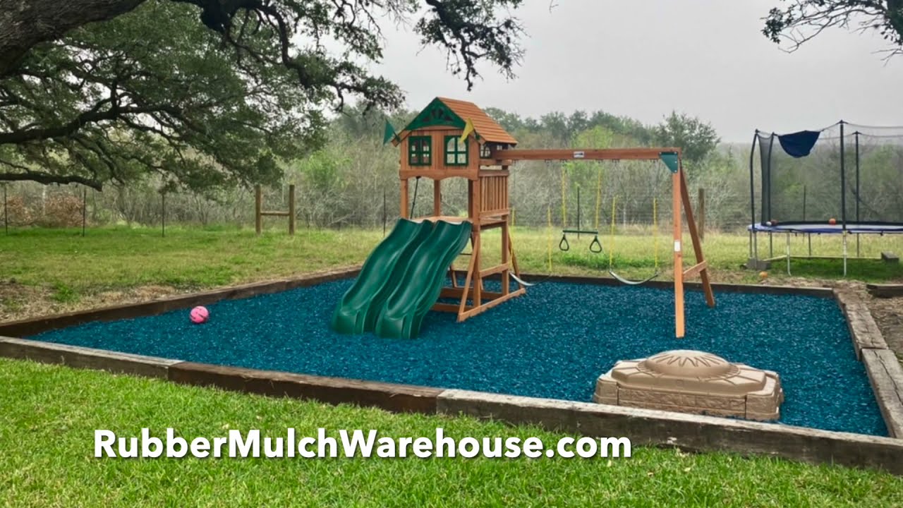 Blue Rubber Mulch Playground