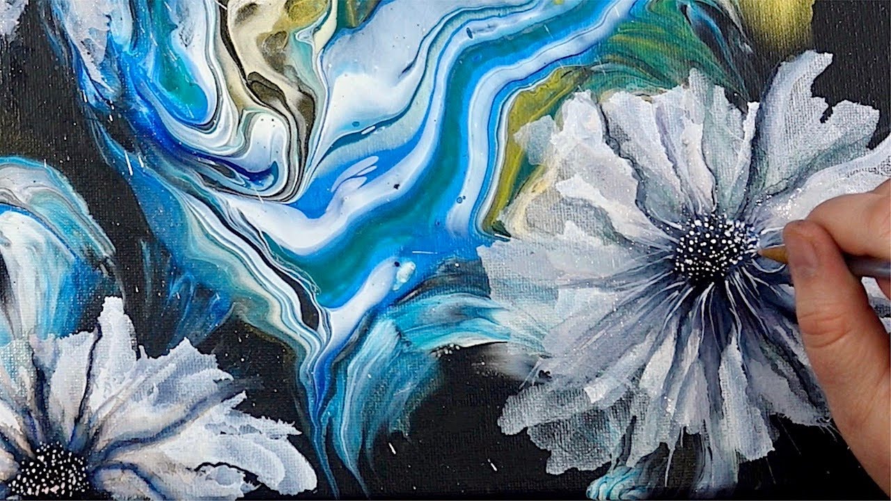 Alcohol Ink Flowers On Acrylic Pour Paintings Stunning Results YouTube