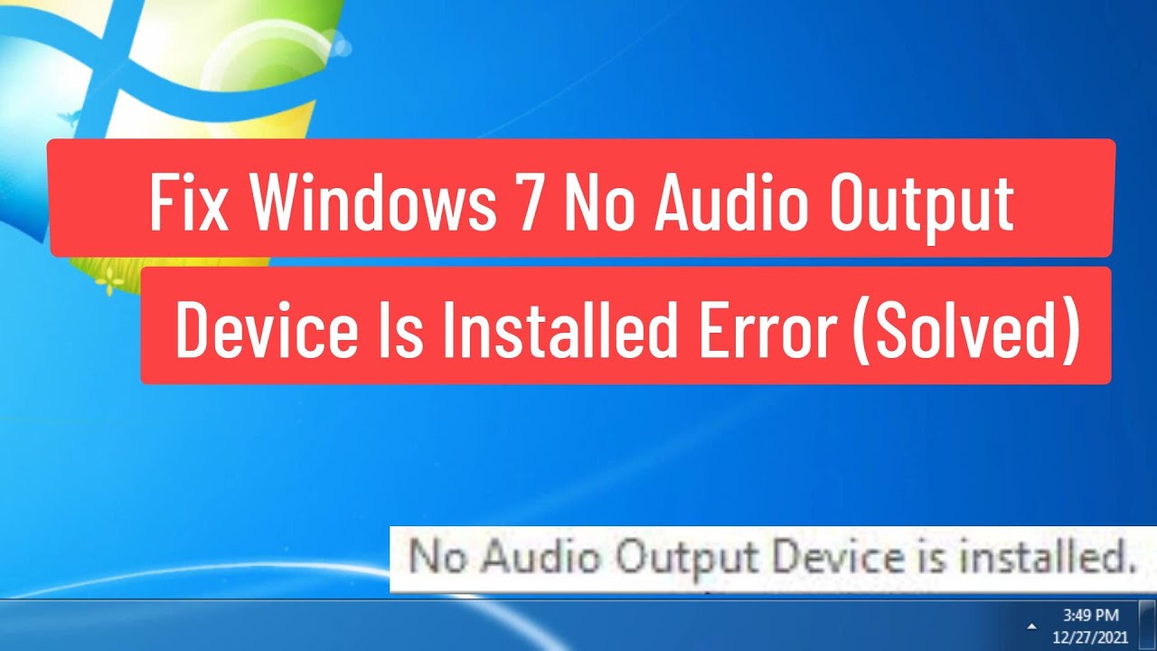 pc showing no audio output device installed pc showing no audio output device installed
