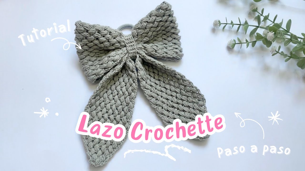 Lazo Coquette 🎀 Tejido con Punto Frijol TENDENCIA | Tutorial Hebras Crochet