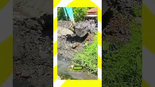 “Escavadeira Enfrenta Canal Imundo e Faz Uma Limpeza Extrema!” #video #curiosidades #shorts