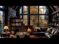   rainy day in cozy cabin  a cozy haven with fireplace and rain sound for relaxing