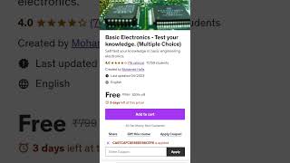 Basic Electronics - Test your knowledge. (Multiple Choice). udemy CA67CAFC8E86EE96CEF6