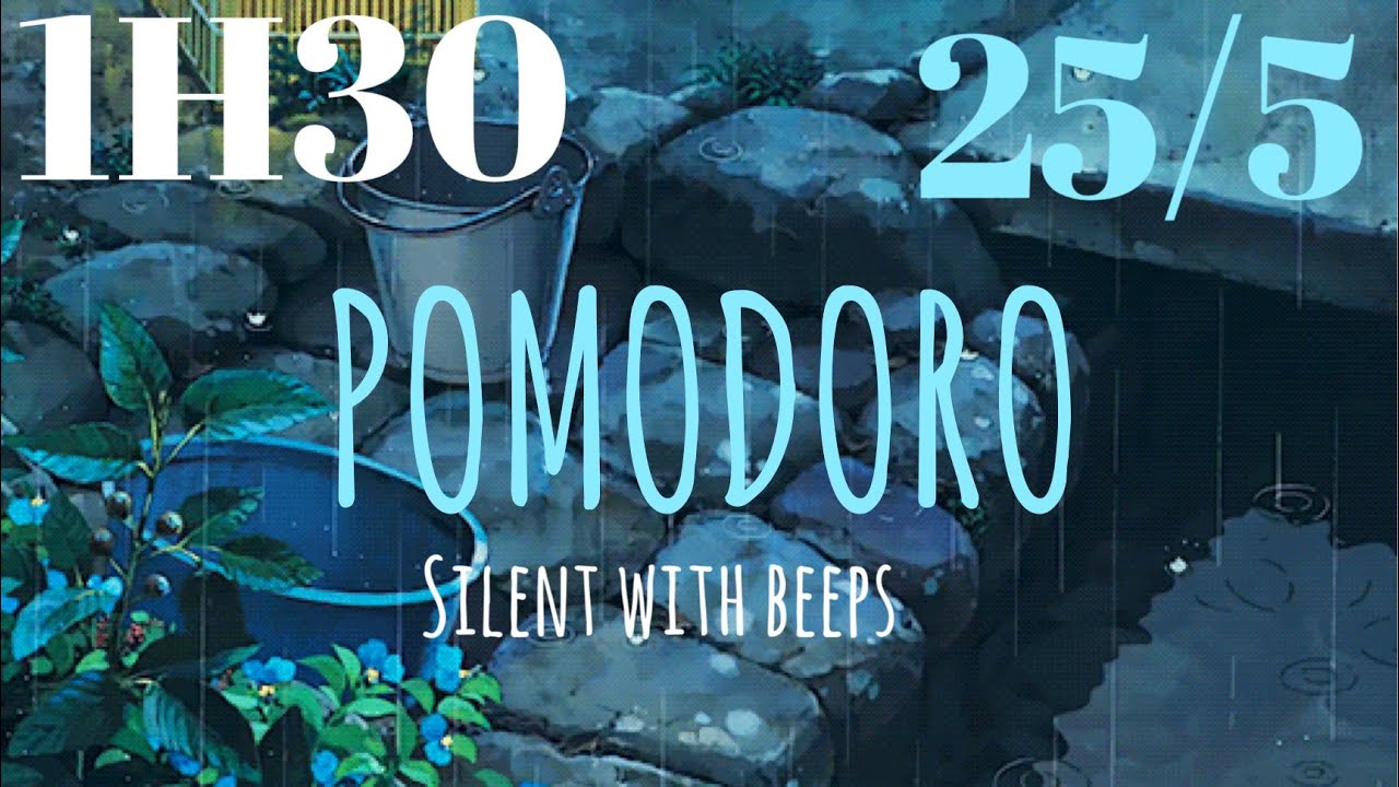 25 5 pomodoro 1h30 rainy summer evening silent timer with beeps