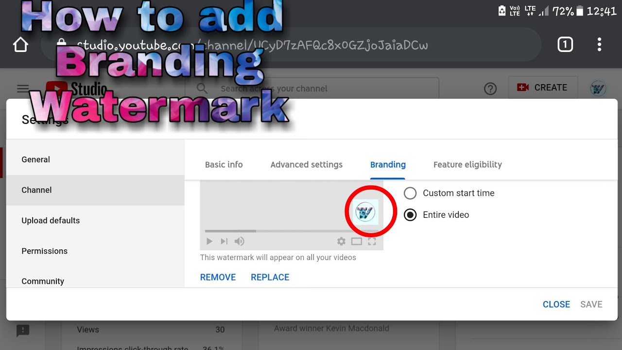 how to create branding watermark on youtube channel in hindi 2020 | how ...