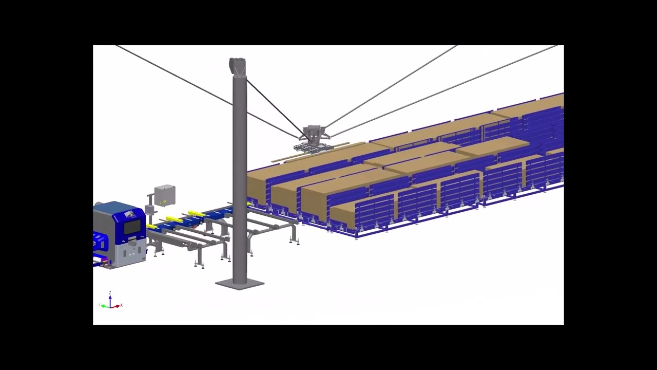 Automated lumber handling and linear saw infeed simulation