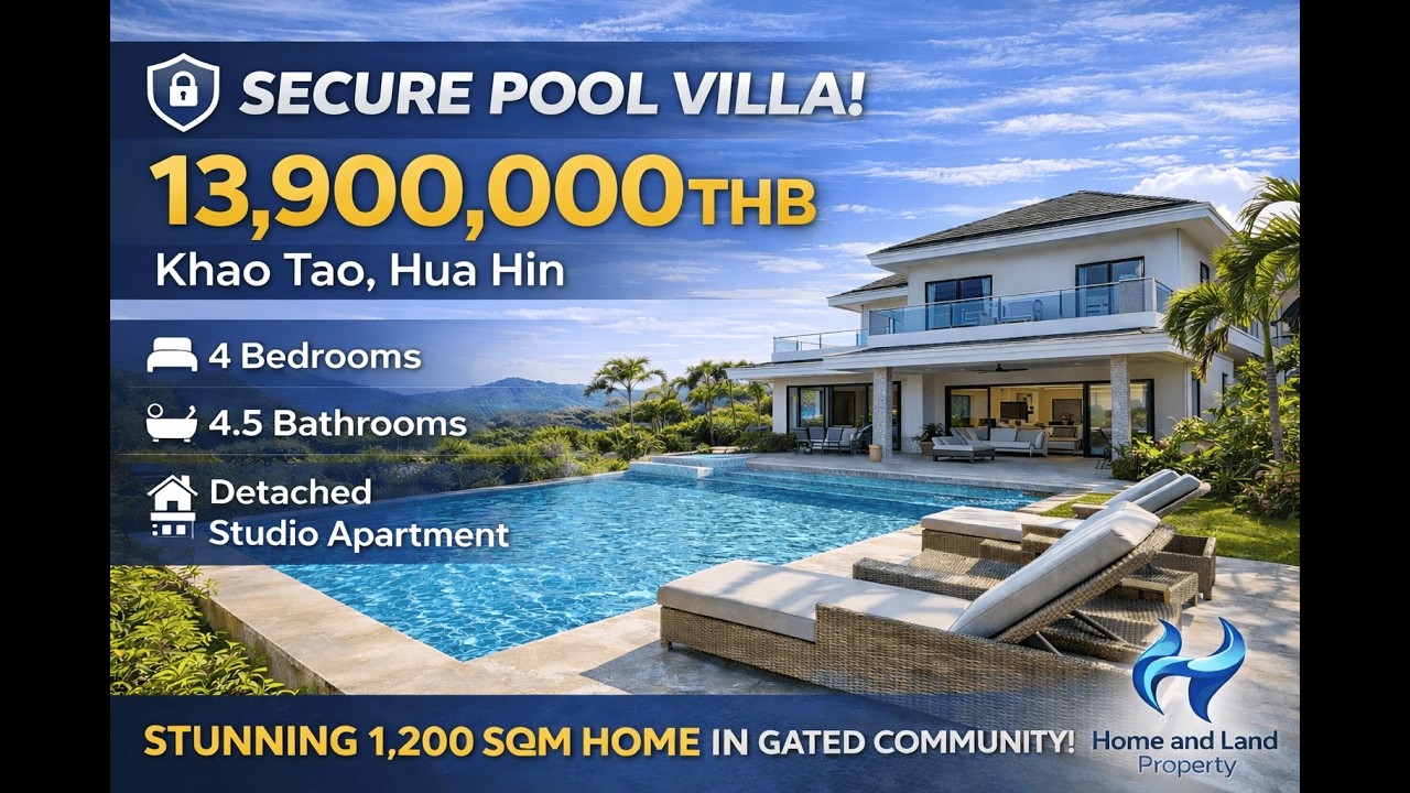 13,900,000 THB Executive Pool Villa on 1,200 sqm | 4 Bedroom Luxury Home in Khao Tao, Hua Hin
