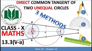 13.3(v-a) To draw Direct (or External) common tangent to two unequal circles || Chapter 13