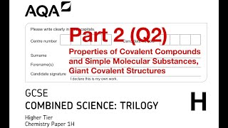 AQA GCSE Combined Science Higher Chemistry Paper 1H June 2020 Part 2 Q2