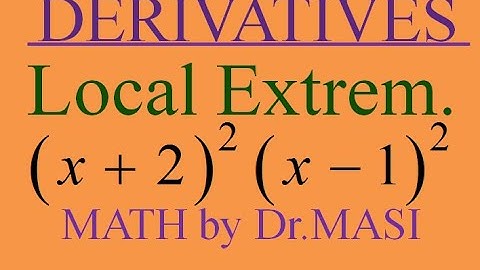 (x-1)^2.(x+2)^2 Critical Points, Interval of Increase and Decrease, Local Minimum and Local Max