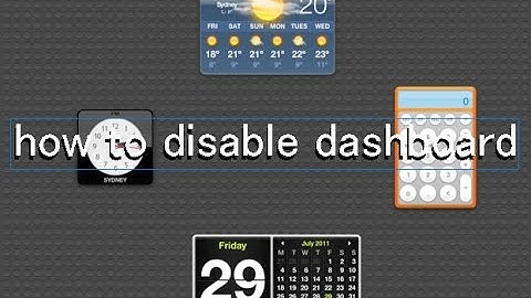 How to disable Mac OSX dashboard