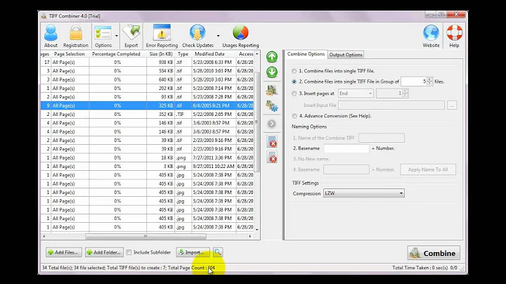 TIFF Combiner - Merge TIFF and image files into one or more TIFF