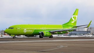 Взлёт из Москвы на Boeing 737-800 S7 airlines в Улан-Удэ