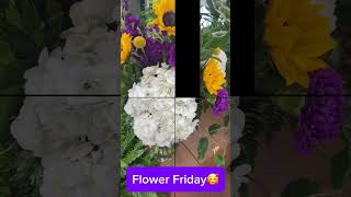 Vibrant Flower Arrangement: Sunflowers, Hydrangeas, and Purple Carnations