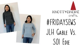 #fridaysews knottygnome crafts JLH Gable Top vs SOI Edie Top, Simplicity 9385