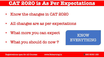 Media Release for #CAT2020 :Changes in CAT : What Now : New Pattern