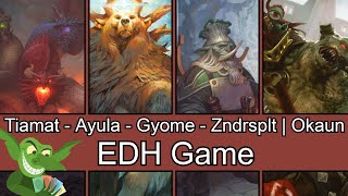 Tiamat vs Ayula vs Gyome vs Zndrsplt | Okaun EDH / CMDR game play for Magic: The Gathering