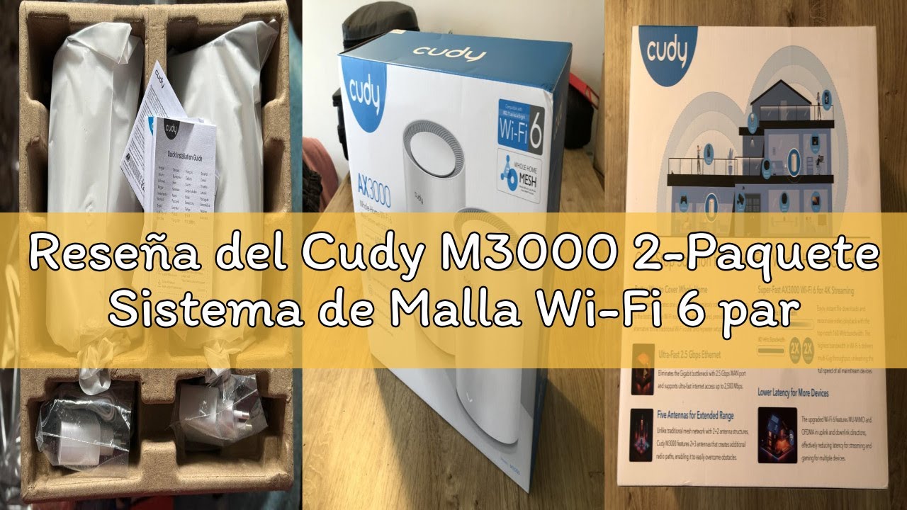 Reseña del Cudy M3000 2-Paquete Sistema de Malla Wi-Fi 6 para Toda la Casa, 2.5G WAN, Red Troncal Et