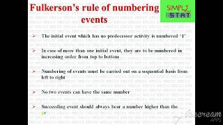 Network analysis - CPM & PERT  (PART- 2) Fulkerson's rule -Operations Research