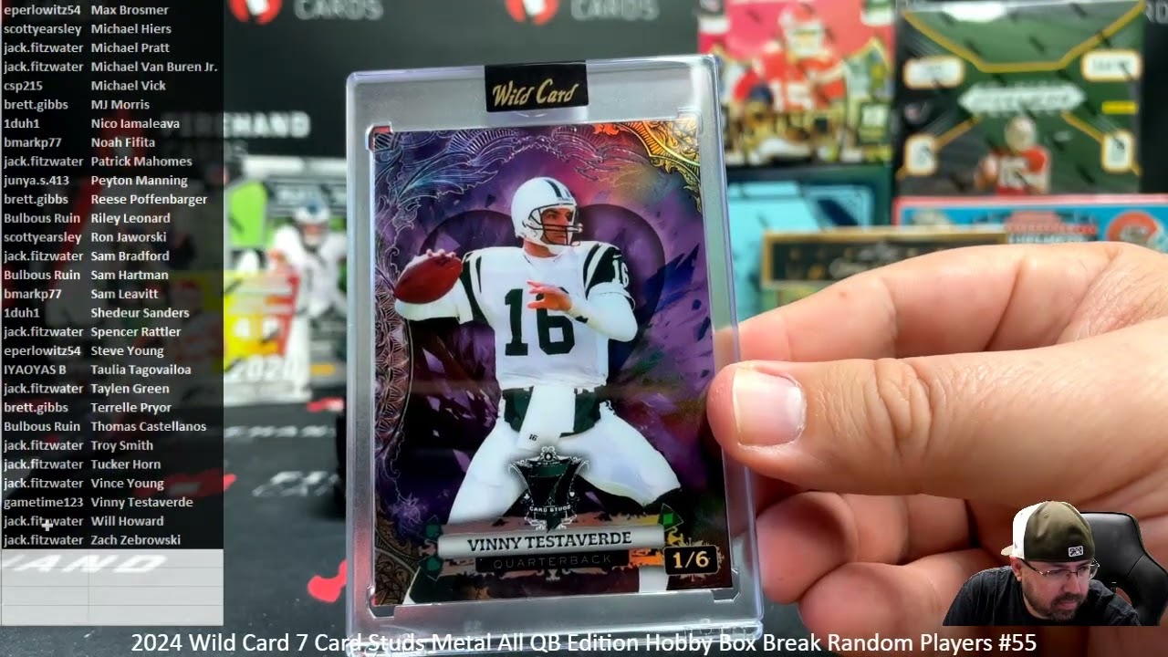 3/29/2026 2024 Wild Card 7 Card Studs Metal All QB Edition Hobby Box Break Random Players #55