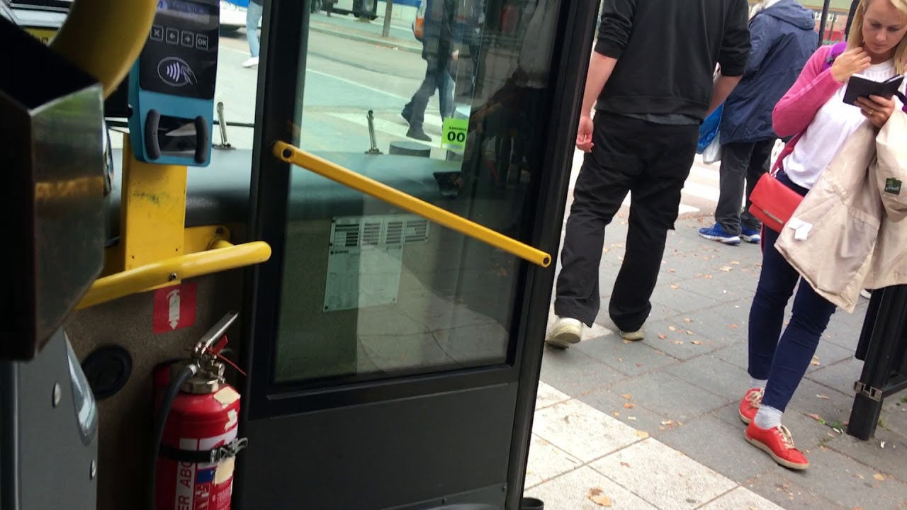 Sweden, Västerås. Bus ride line 4 from Stora Gatan to Pilgatan.