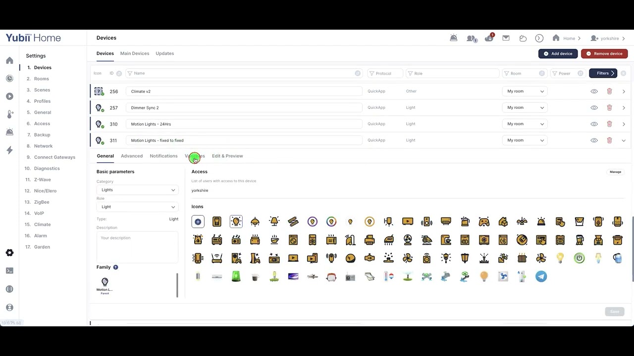 Приложения Fibaro/Yubii HC3 и HC3L QuickApps для систем освещения с датчиком движения.