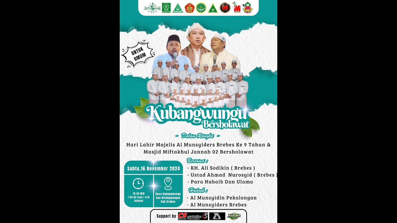 KUBANGWUNGU BERSHOLAWAT DALAM RANGKA HARI LAHIR  MAJELIS AL MUNSYIDERS BREBES KE 9 TH