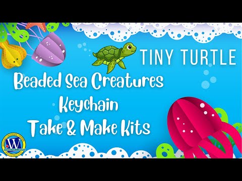 Beaded Sea Creatures Keychain - Tiny Turtle