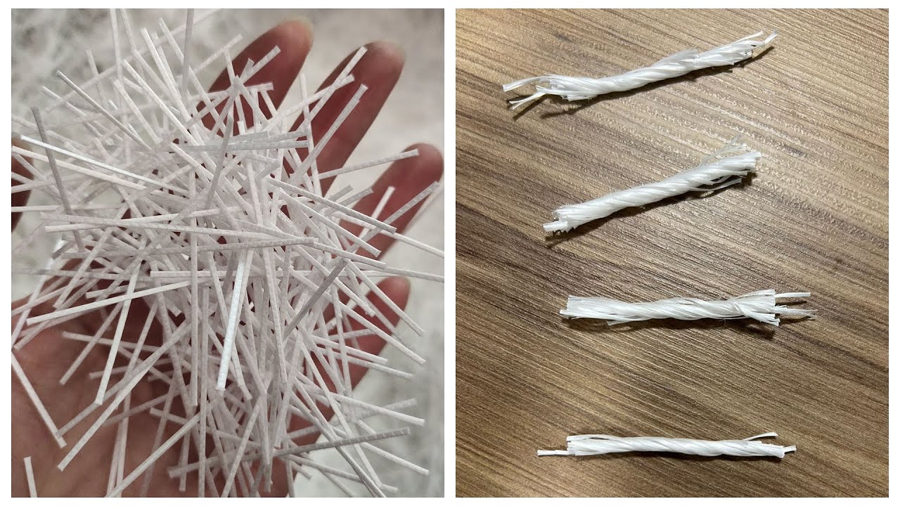 PP Polypropylene macro embossed fiber /twisted concrete fiber machine ...