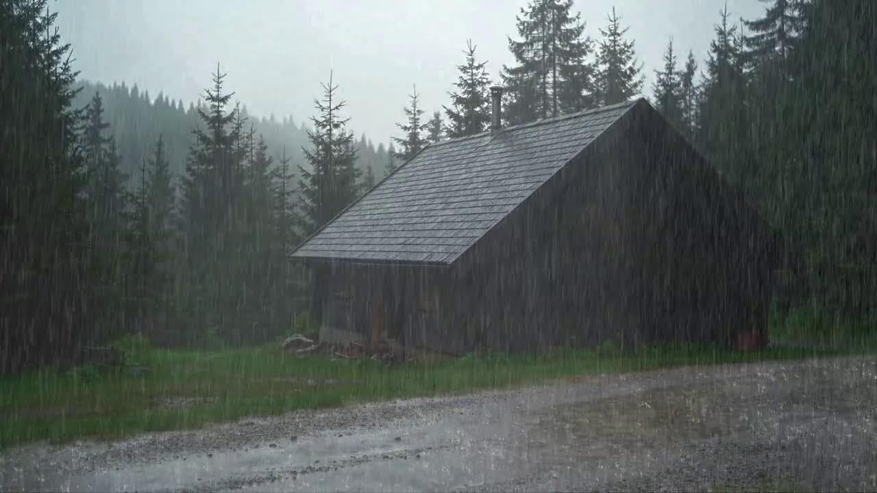 Heavy Night Rainfall for Anxiety Relief and Deep Sleep | Soft Peaceful Nature Ambience