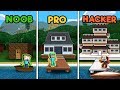 Minecraft - LAKE HOUSE CHALLENGE! (NOOB vs PRO vs HACKER)