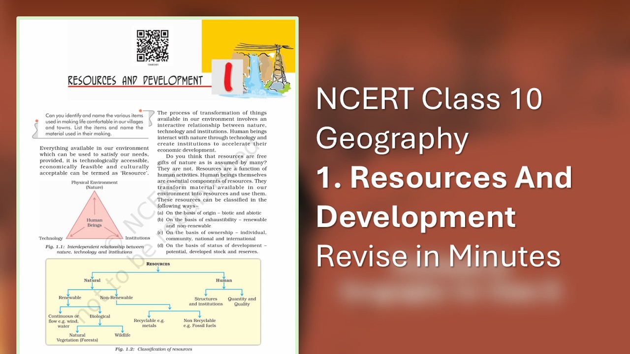 CBSE Class 10 Geography Ch 1. Resources and Development | Revise in Minutes