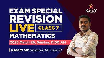 Exam Special Revision Live | Mathematics | Aseem Sir | Class 7 #mathematics #class7 #examspaciallive