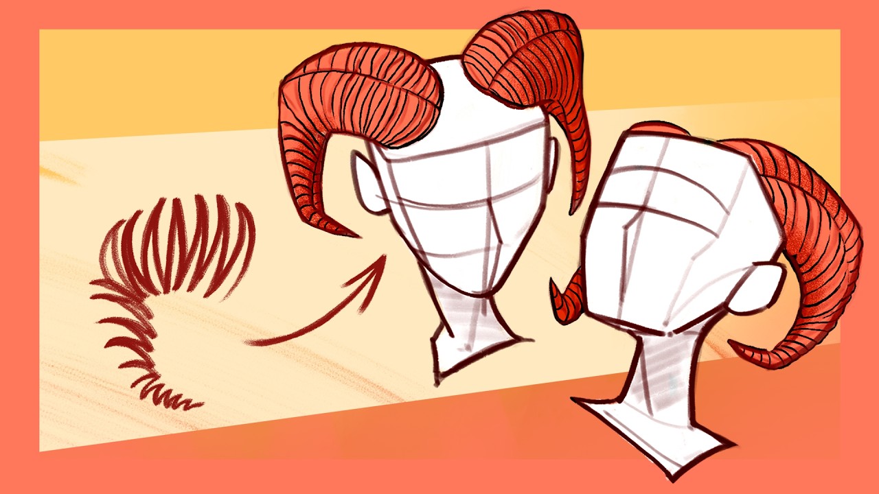 Drawing HORNS │Creative design & perspective tricks