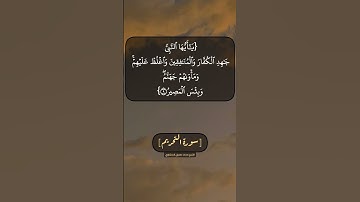 سورة التحريم الآية ٩ و ١٠ بصوت الشيخ محمد صديق المنشاوي