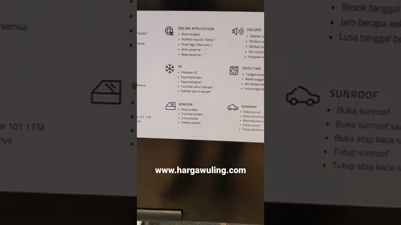 Apa saja perintah Voice Command (WIND) pada Wulig Almaz RS 