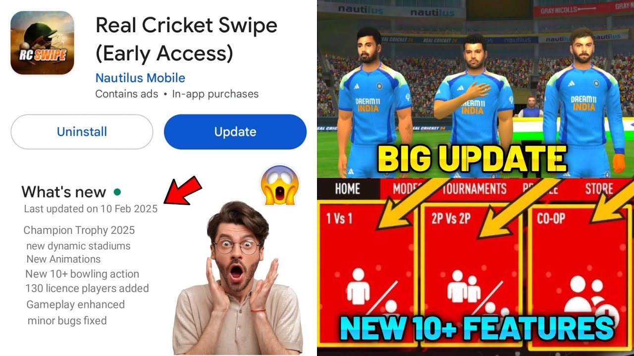 RC Swipe Mega update | New Features |Releasing Soon | Real Cricket Swipe New Update |Rc Swipe Update