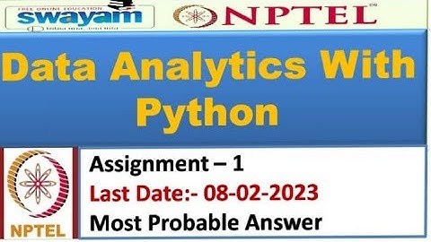 Data Analytics With Python | Assignment-1| Most Probable Answer | Nptel-2023  #nptel #assignment