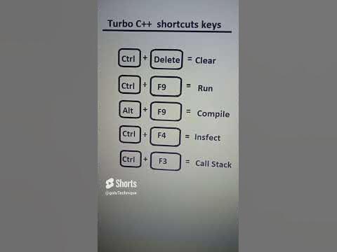 Turbo C++ Shortcuts keys #sortvideo - YouTube