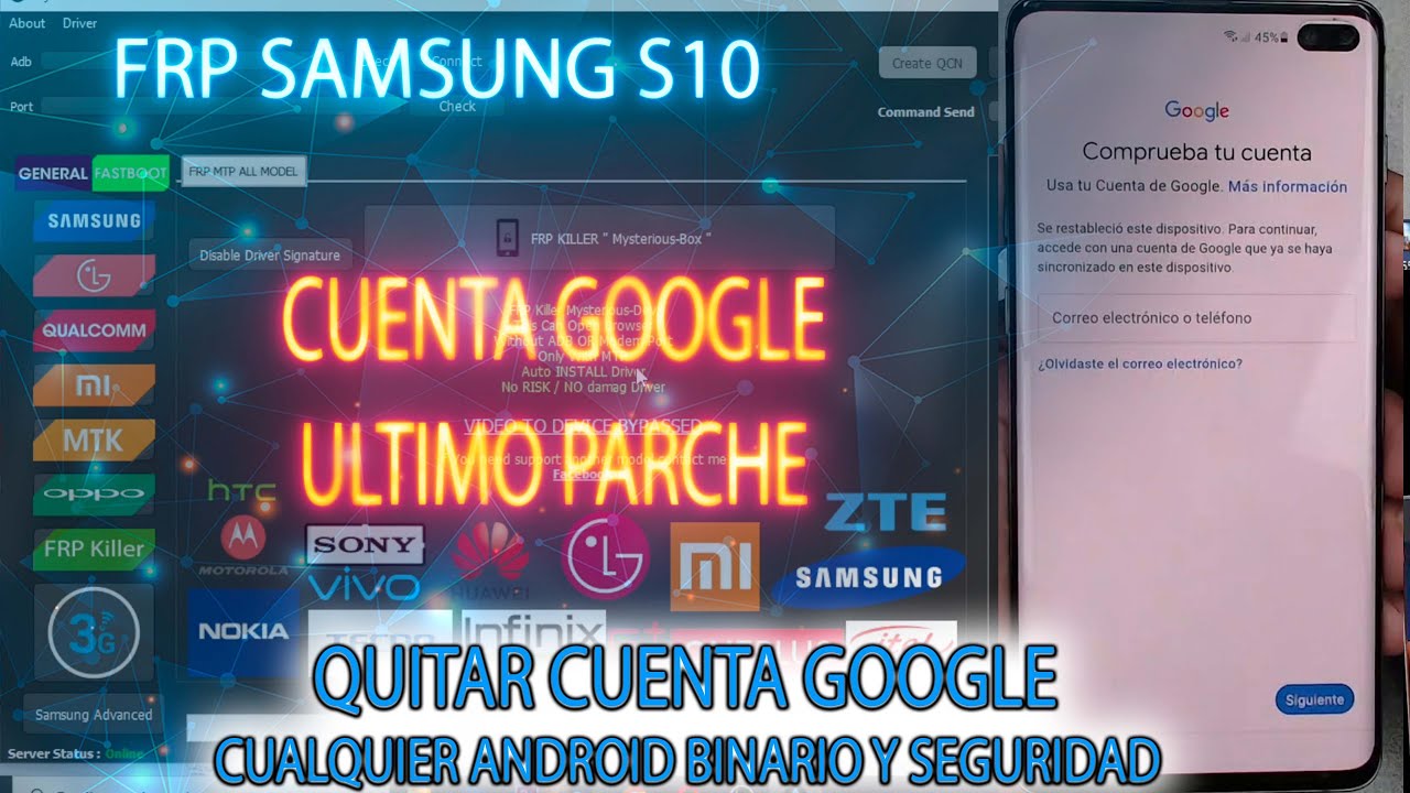 FRP SAMSUNG S10 como QUITAR CUENTA GOOGLE nuevo parche de seguridad ...