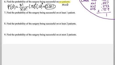 Math 209 : 4.3 #6, #7 (Statistics Tutorial : Binomial Probability Formula)