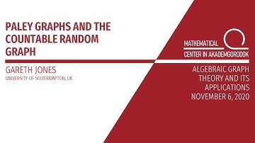 Gareth Jones, Paley graphs and the countable random graph, 3-AGT-2020