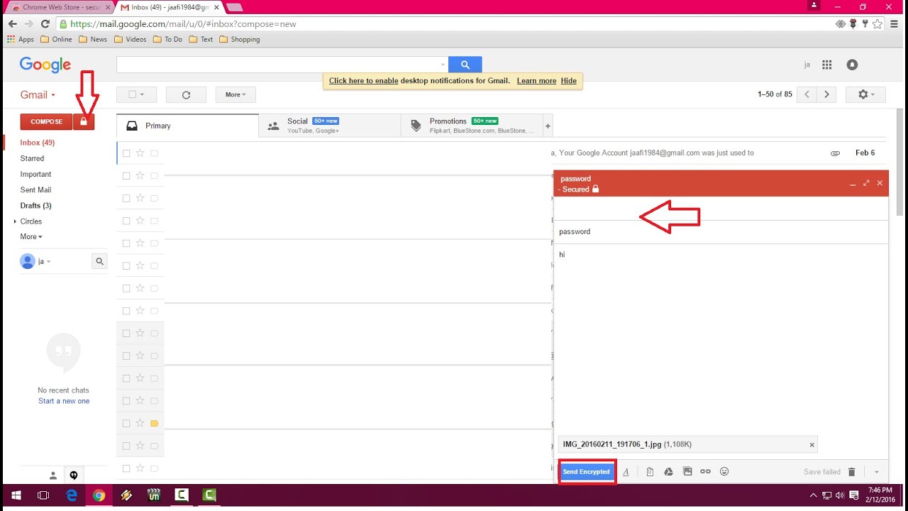 How To Send Secure Password Encrypted Emails In Gmail YouTube
