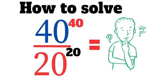 A nice Exponential division problem (40²⁰/20²⁰ )||Olympiad math division problem 😱