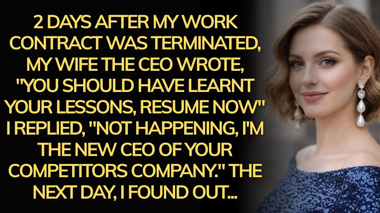 2 DAYS AFTER MY WORK CONTRACT WAS TERMINATED, MY WIFE THE CEO WROTE, "YOU SHOULD HAVE LEARNT YOUR LE
