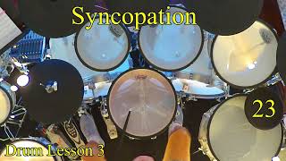 Syncopation Drum Lesson 3 Pattern 23