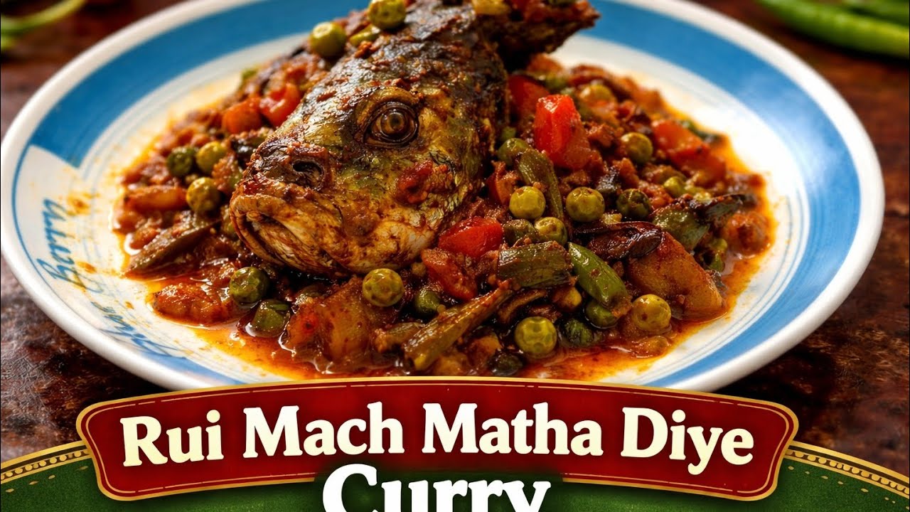 রুই মাছের মাথা দিয়ে মজাদার তরকারি | Rui Macher Matha Diye Curry Recipe | Bengali Fish Head Curry